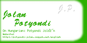 jolan potyondi business card